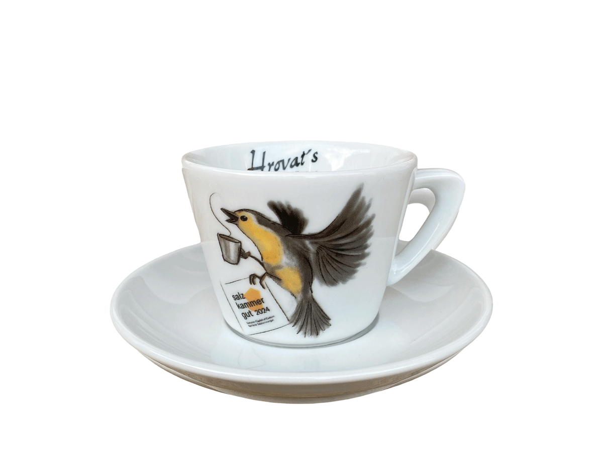 Tasse Early Bird mit Unterteller